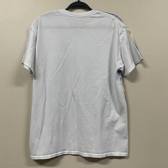 Gildan Womens Multicolor T-Shirt Rainbow Cat Short Sleeve Crew Neck Size Large - Picture 5 of 7